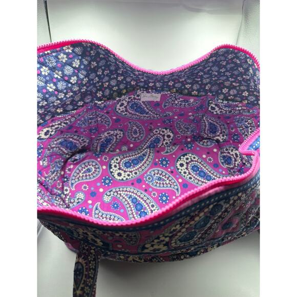 Vera Bradley Zipper Top Ladies Tote Bag Boysenberry 2011 Quilted Paisley Purple - Picture 6 of 10